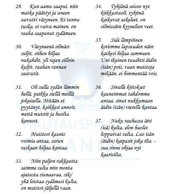 Värssyt 29 - 37