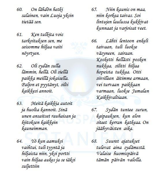 Värssyt 60 - 68